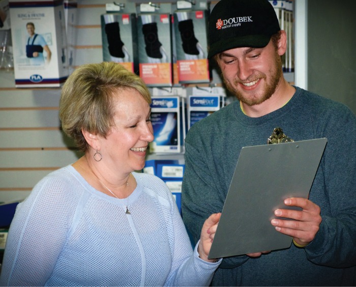 Woman visiting the HR Medic Showroom